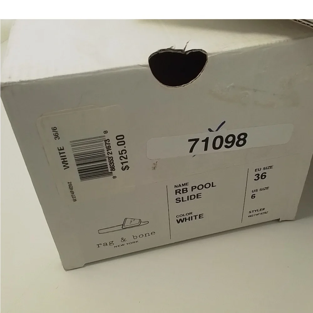 rag & bone Classic White Slides New in Box